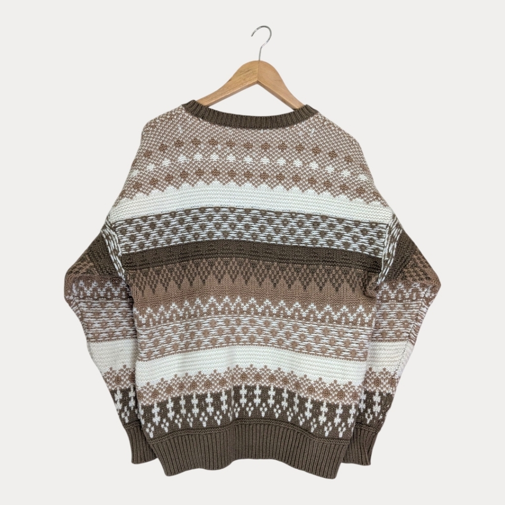 🤎🤍 Wilfred Free Nordic Merino Cotton Blend Crewneck Knit Sweater, M - Picture 4 of 13